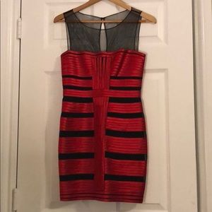 BCBG Max Azria Red & Black Party Dress